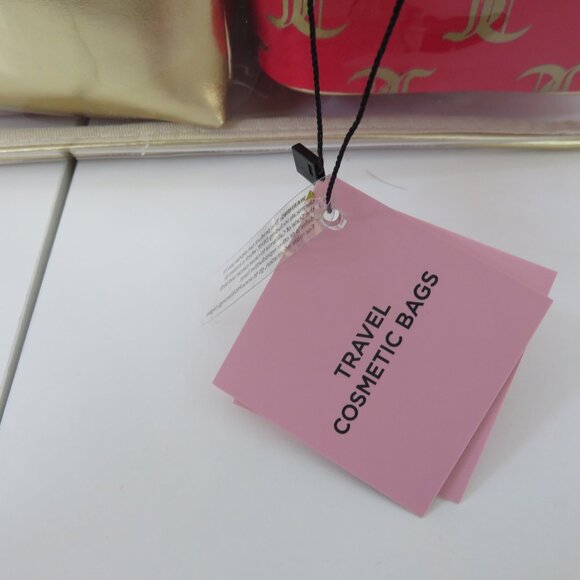 5pc {Juicy Couture} Nested Travel Cosmetic Bags Set - Picture 6 of 9